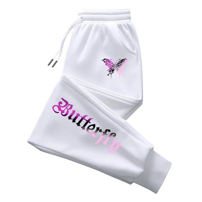 2025 خريف جديد وصول المرأة Sweatpants المنزل في الهواء الطلق عادية الرياضة بنطال رياضي Y2K فراشة إلكتروني طباعة بنطلون الشارع الشهير