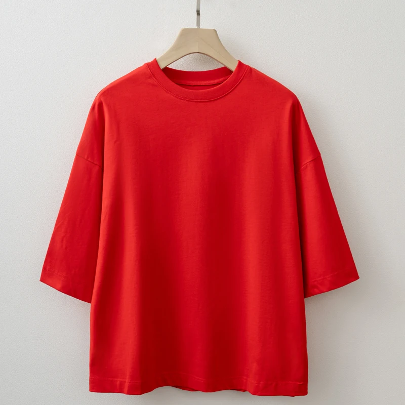 2025 Summer Oversized Basic T shirt Cotton Top image 3