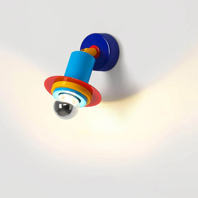 Memphis Colorful Metal Wall Lamps 180 Degree Adjustable Joint children's Room Decoration Wall Light for Bedroom Bedside Aisle