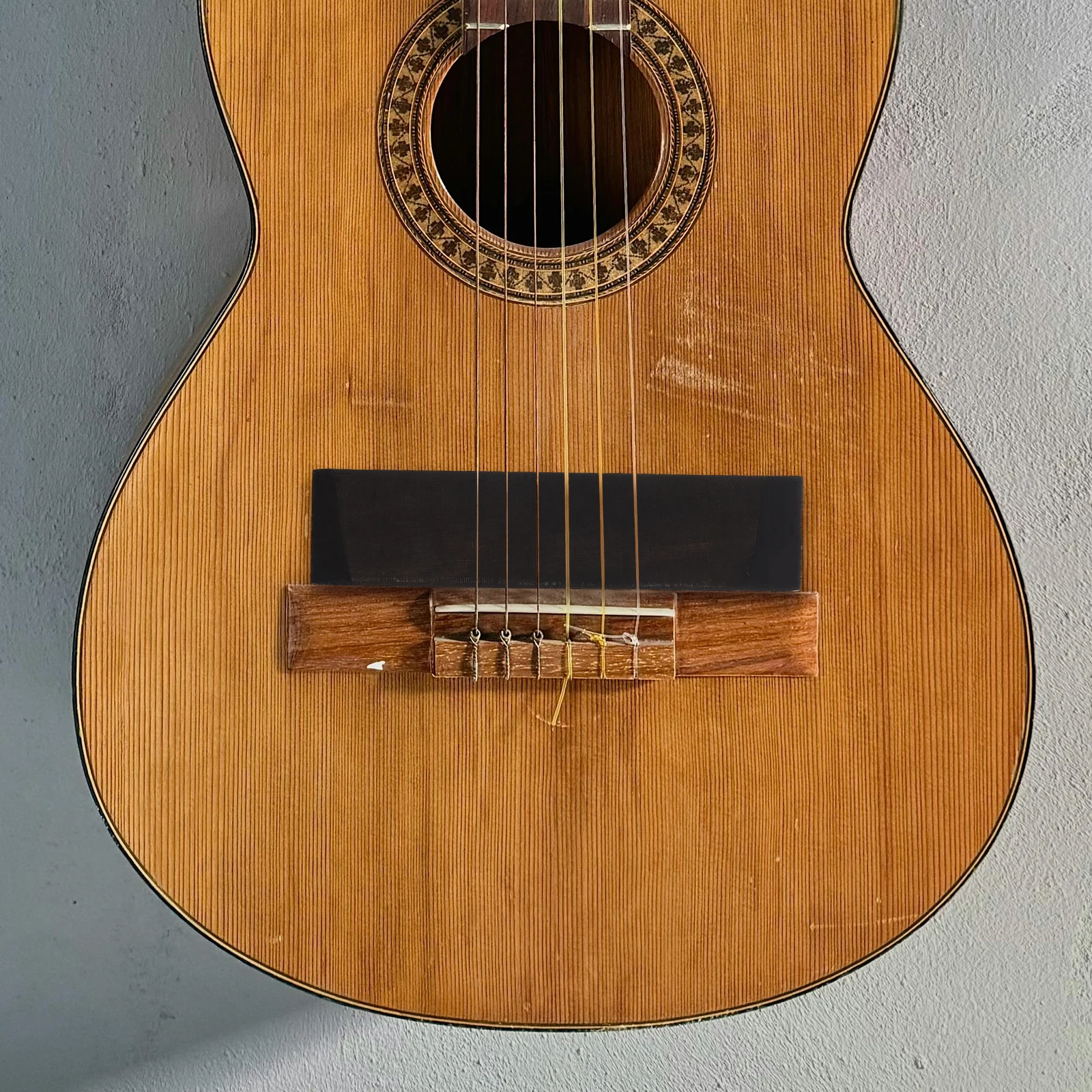 

Guitar Block Accessories Ebony Wood DIY Bridge Saddle Acoustic Guitar Parts Smooth Black Finish Durable Wooden Instrument