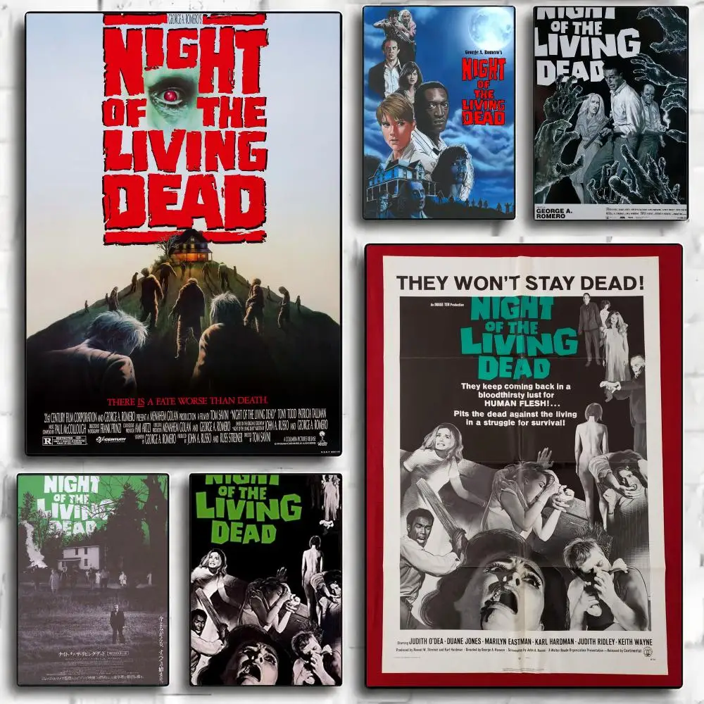 classic movie N-Night of the Living Dead-D Poster Minimalist Wall Sticker for Cafe Office Bar Home Decor and Gift