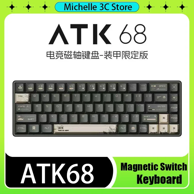 ATK68 Gateron Magnetic Switch Wired Gaming Keyboard Aluminum Alloy Mechanical Keyboard RGB 60%Layout Gaming Keyboard Hot Swap