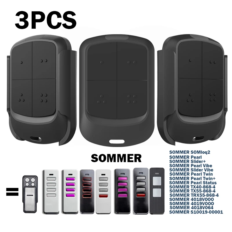 

3 шт. совместимый пульт дистанционного управления SOMMER для SOMIoq2 Pearl Vibe Twin Status 868 МГц пульт дистанционного управления для гаражных ворот электрический открыватель дверей