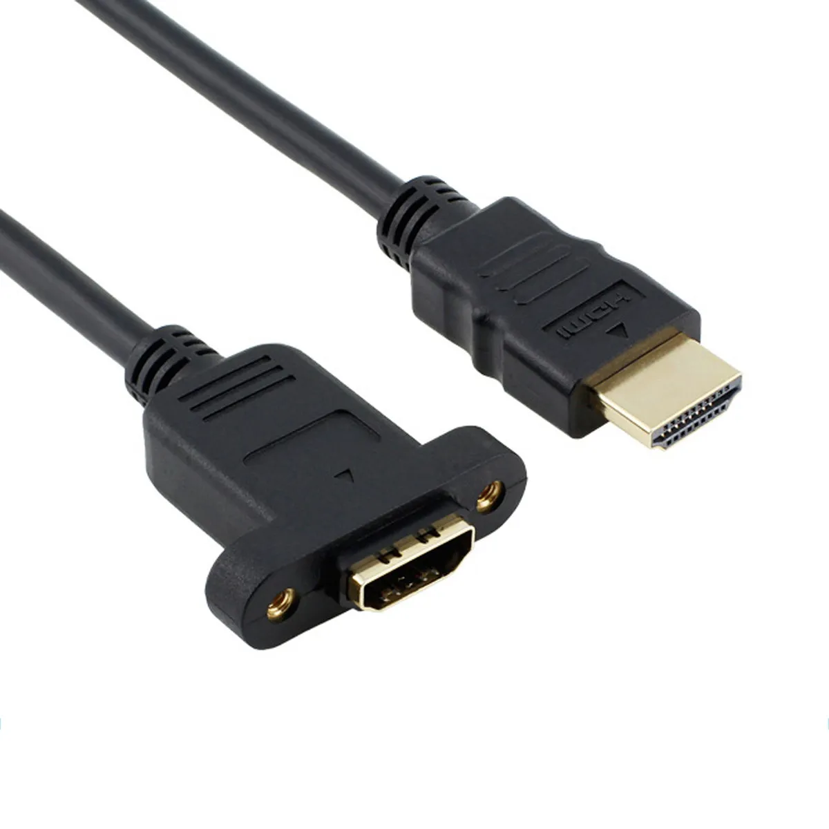 90 270 Degree HDMI-compatible A 1.4 19pin Male To HD A Type Female Extension Cable With Screw Hole Can Lock Panel Mount Cable