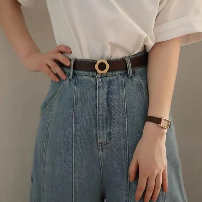 Korean version new small flower belt female ins style retro simple versatile sweet student suit jeans belt - view 3