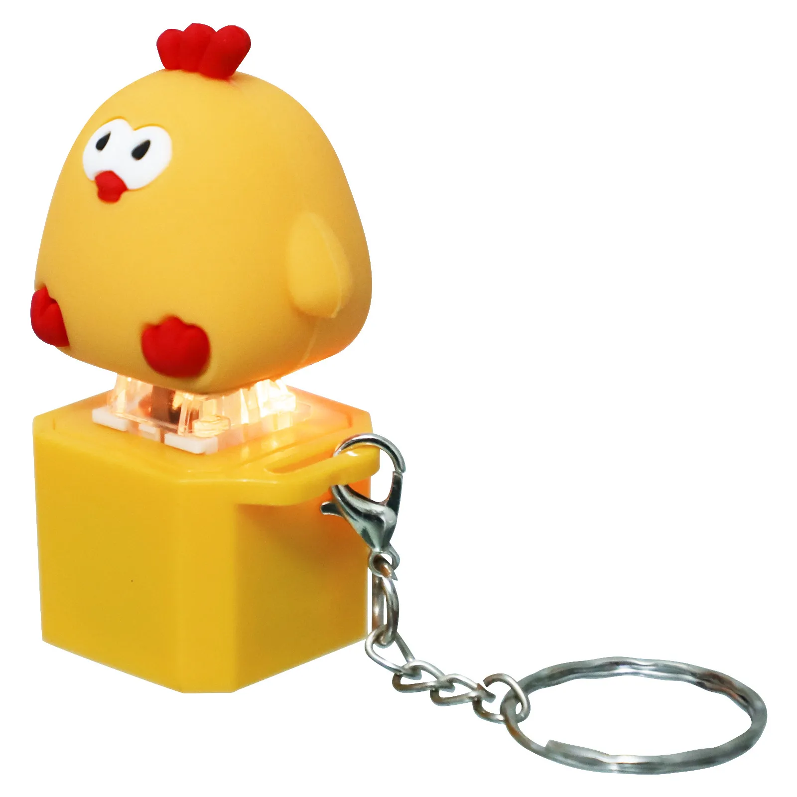 Adorable Chicken Keyboard Fidget Keychain Removable Click Button Light Decompression Stress Relief Easter Party Favor