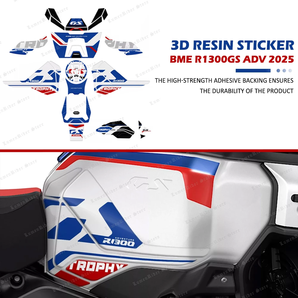 

For BMW R 1300 GS Adventure R1300GS ADV TROPHY 2025 Motorcycle Accessories 3D Epoxy Resin Tank Pad Protection Sticker