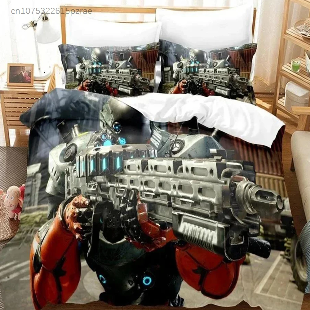 3D Game Bed Sheet Sets Exoprimal Bedding Set Printed Bed Set With Pillowcase Duvet Cover Soft Queen King Size Bedclothes Home 3