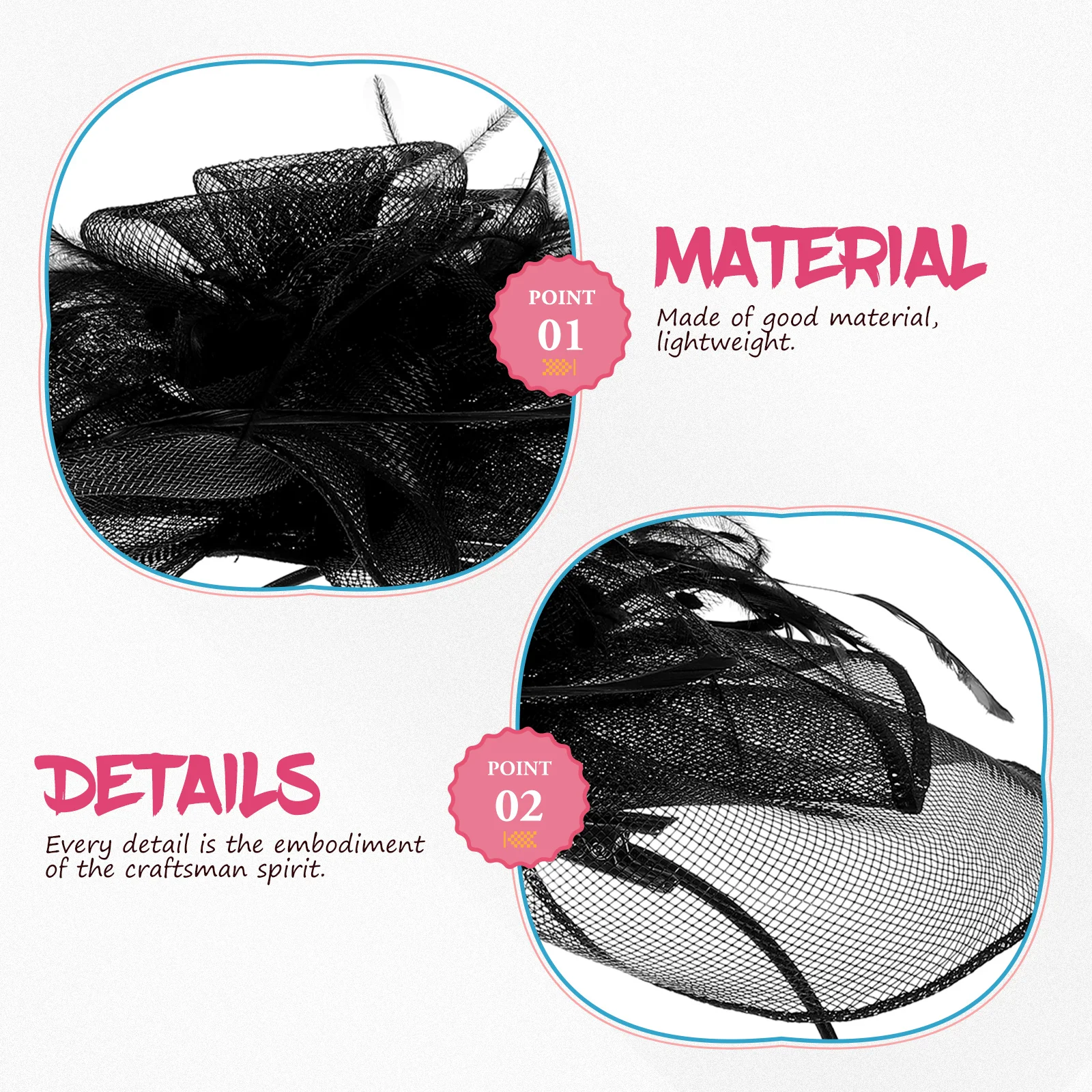 

Retro Veil Hair Accessory Black Mesh Headdress Plume Fascinator Headb Wedding Bridal Hair Clips Fascinator