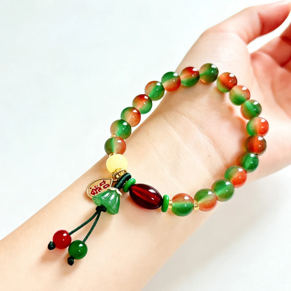 New Chinese Style Colorful Beaded Bracelet For Women Vintage Natural Stone Ethnic Handmade Chain Hand Rope Bracelet Jewelry Gift view 6