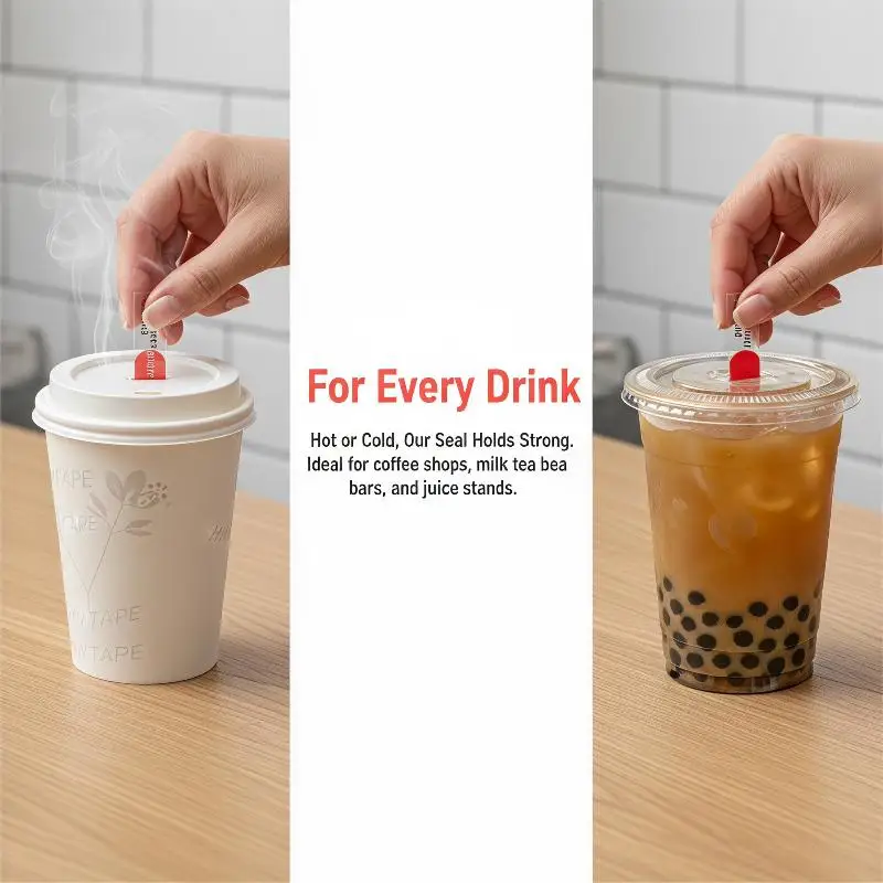 Bubble Tea Cup Adhesive Sealing Stickers Individual Disposable Seals 360 Sheets Per Pack for Festival Drink Booth Use
