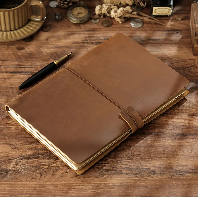 b5-big-size-genuine-leather-traveler’s-notebook-cowhide-travel-diary-replaceable-filler-paper-vintage-journal