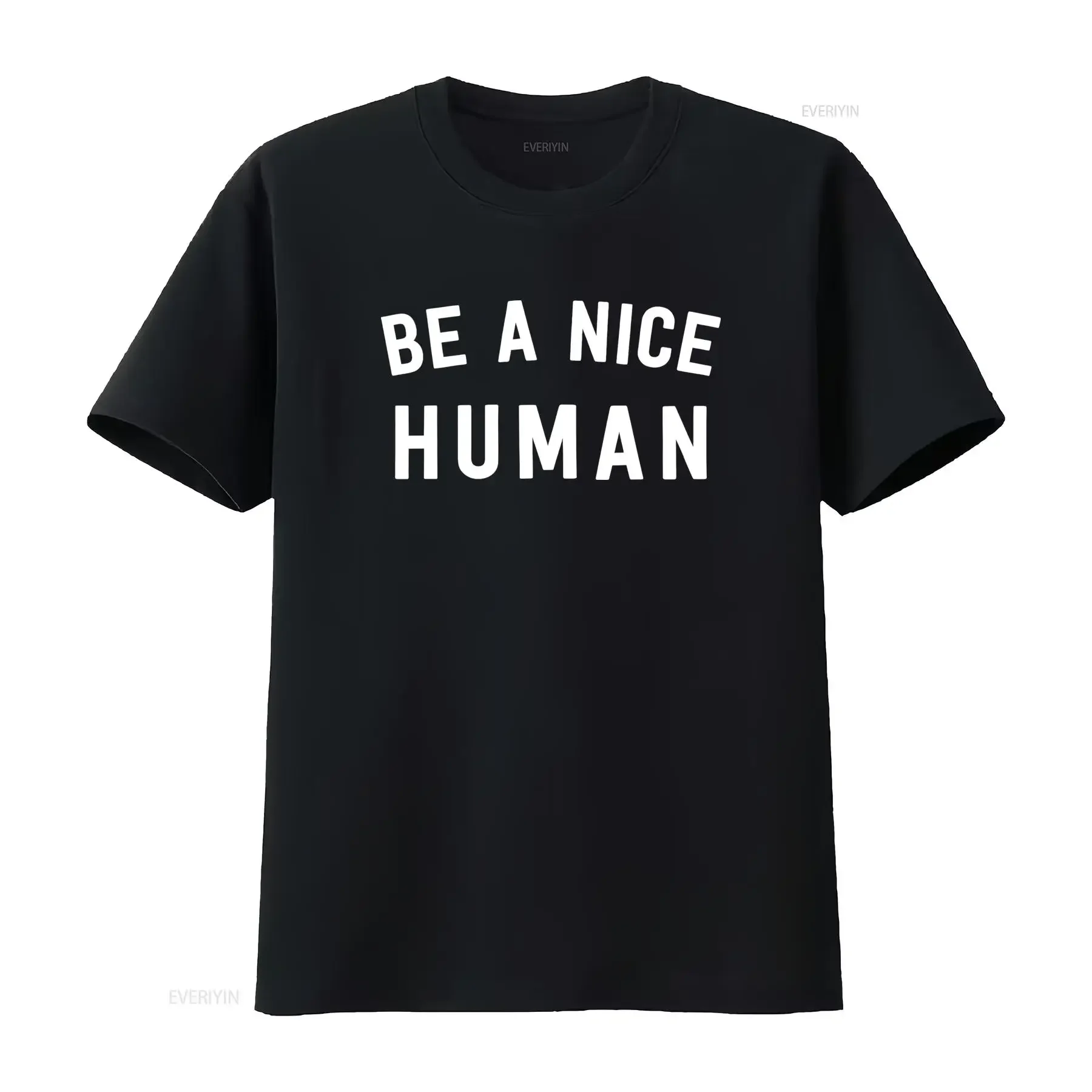 Minimalist Streetwear Be A Nice Human Positive Slogan Print Casual T Shirt vintage Washed Unisex Stylish Stretched graphic