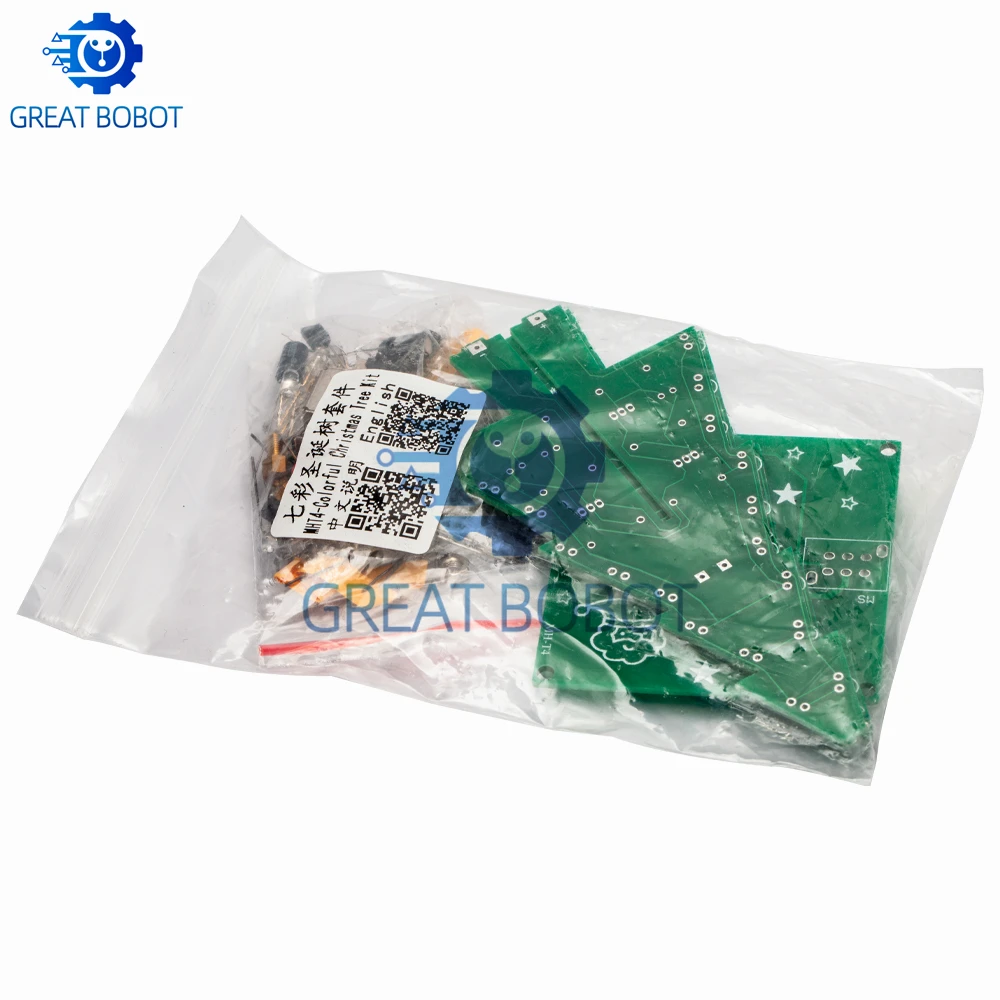 3D Christmas Tree LED DIY Kit, Red Green Yellow Flashing Light Circuit Electronic Fun Soldering Kit