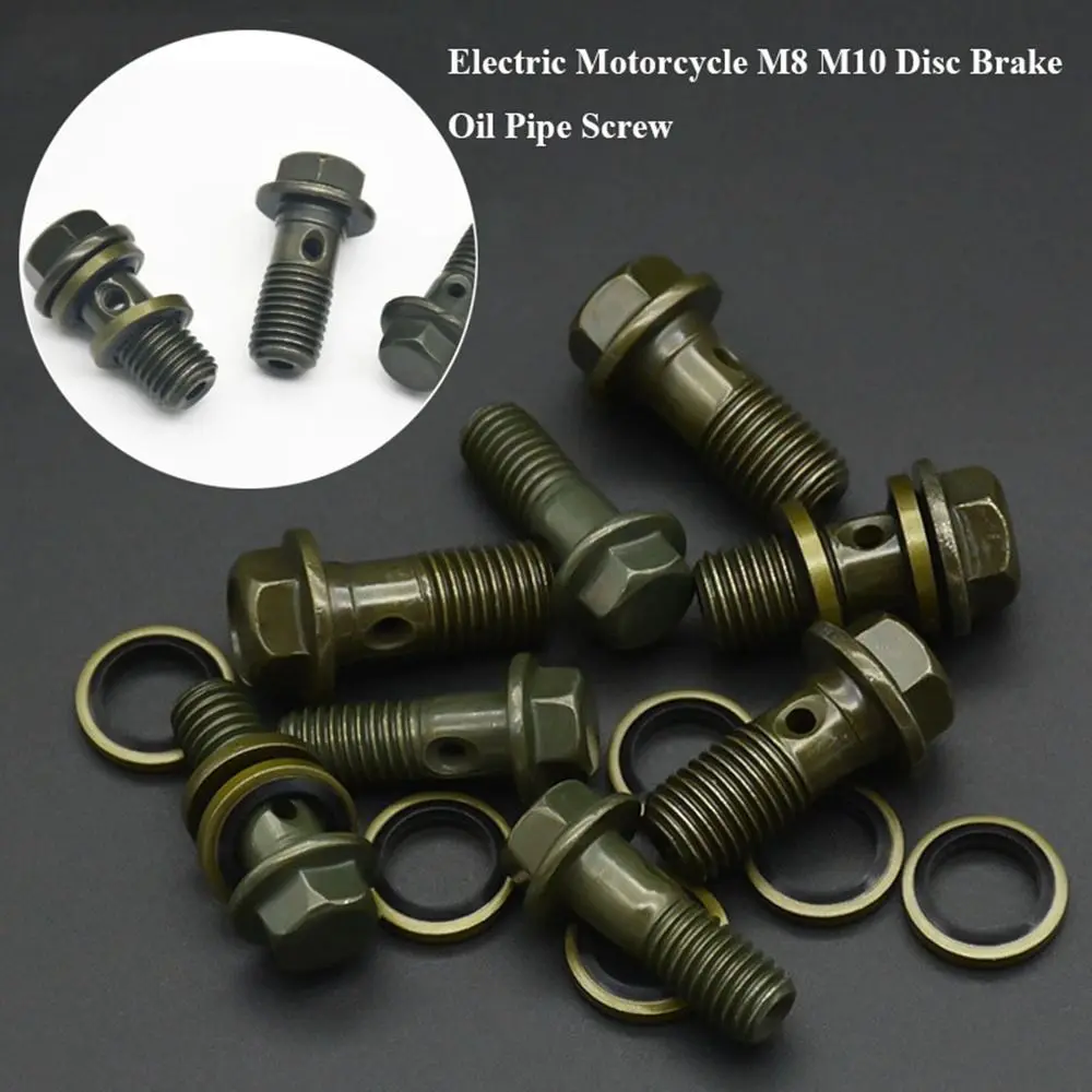 High Quality M10 Electric Motorcycle Bolt Upper and Lower 8/10mm Oil Pump Screw Hollow Bolt Electric Bike Accessories