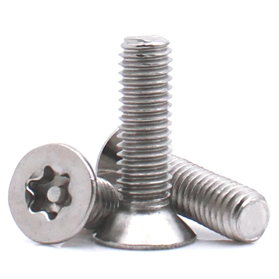 304 Stainless Steel M2 M2.5 M3 M4 M5 M6 M8 M10 M12 Six-Lobe Security Torx Flat Countersunk Head Screws Pin Tamper Resistant Bolt