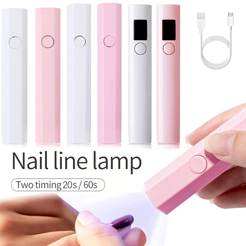 Luz UV de 3W para uñas de Gel, Mini lámpara UV para uñas, luz LED profesional para curado de esmalte de Gel, 2 modos de sincronización para salón en casa DIY