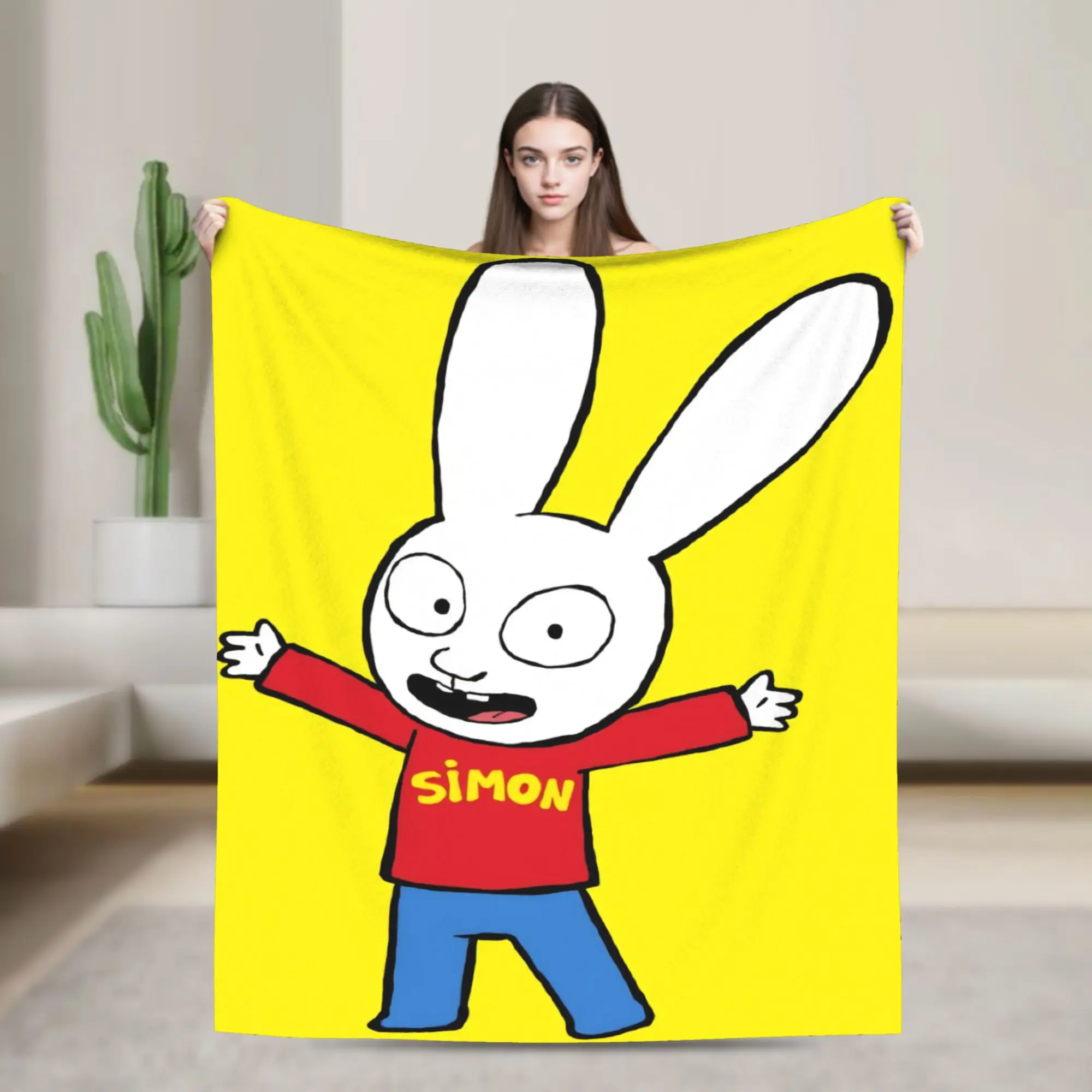 Simon Super Rabbit Blanket Fleece  Relax Lightweight Thin Throw Blanket for Bedding Quilt