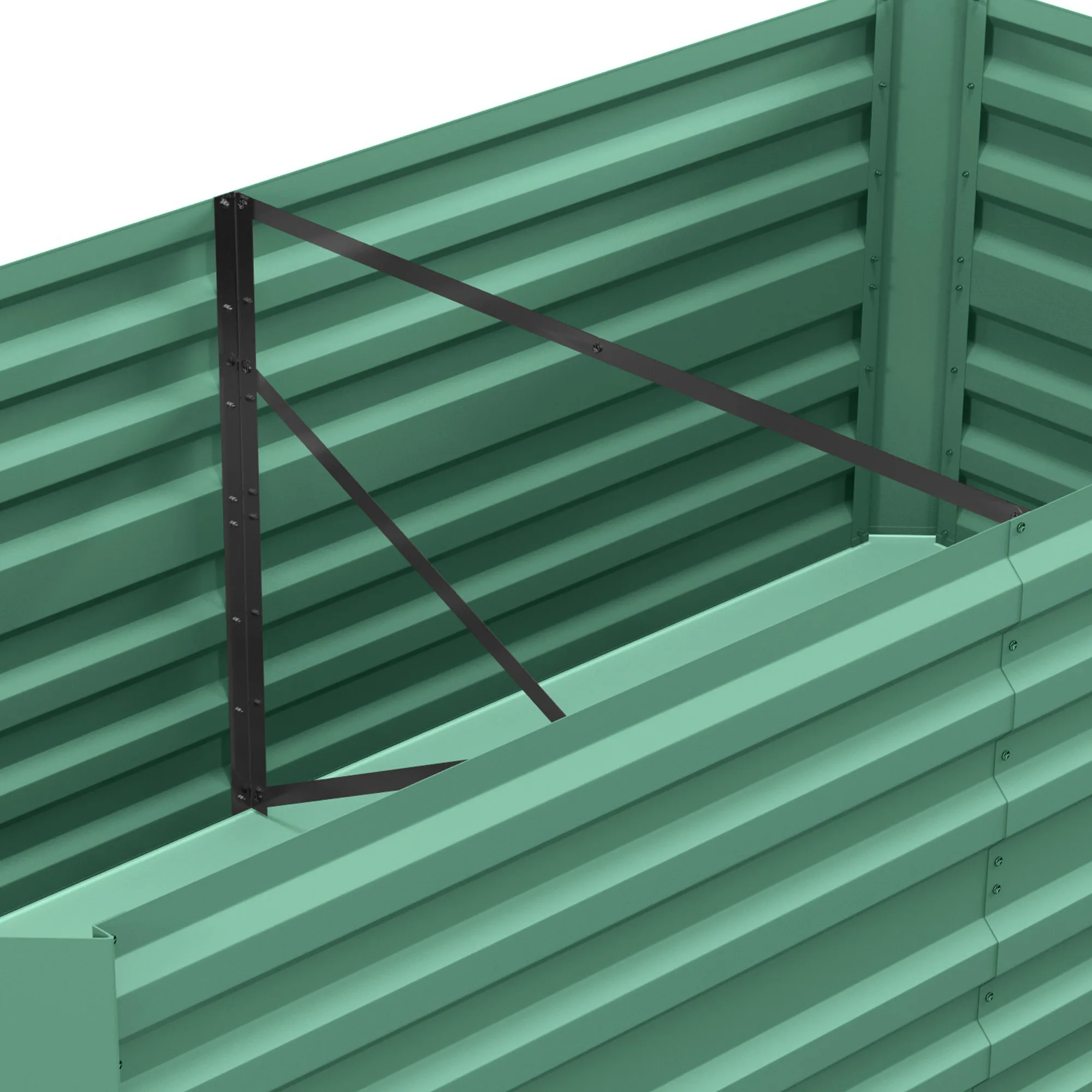 Outsunny Galvanized Raised Garden Bed Kit with Reinforcing Bars, Large and Tall Metal Planter Box for Vegetables, Flowers