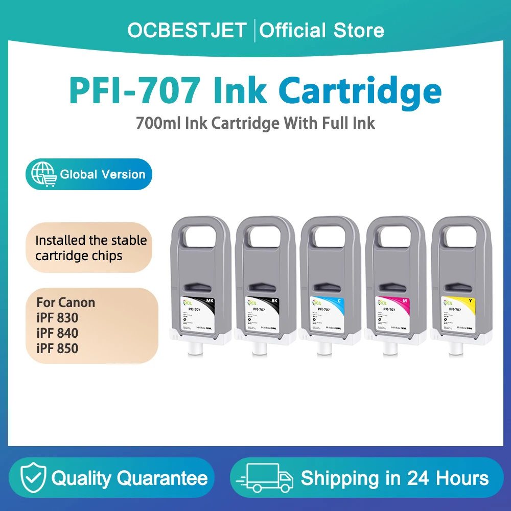 

PFI-707 700ml PFI707 Compatible Ink Cartridge With Pigment Ink For Canon iPF-830 iPF-840 iPF-850 IPF830 IPF840 IPF850 Printer