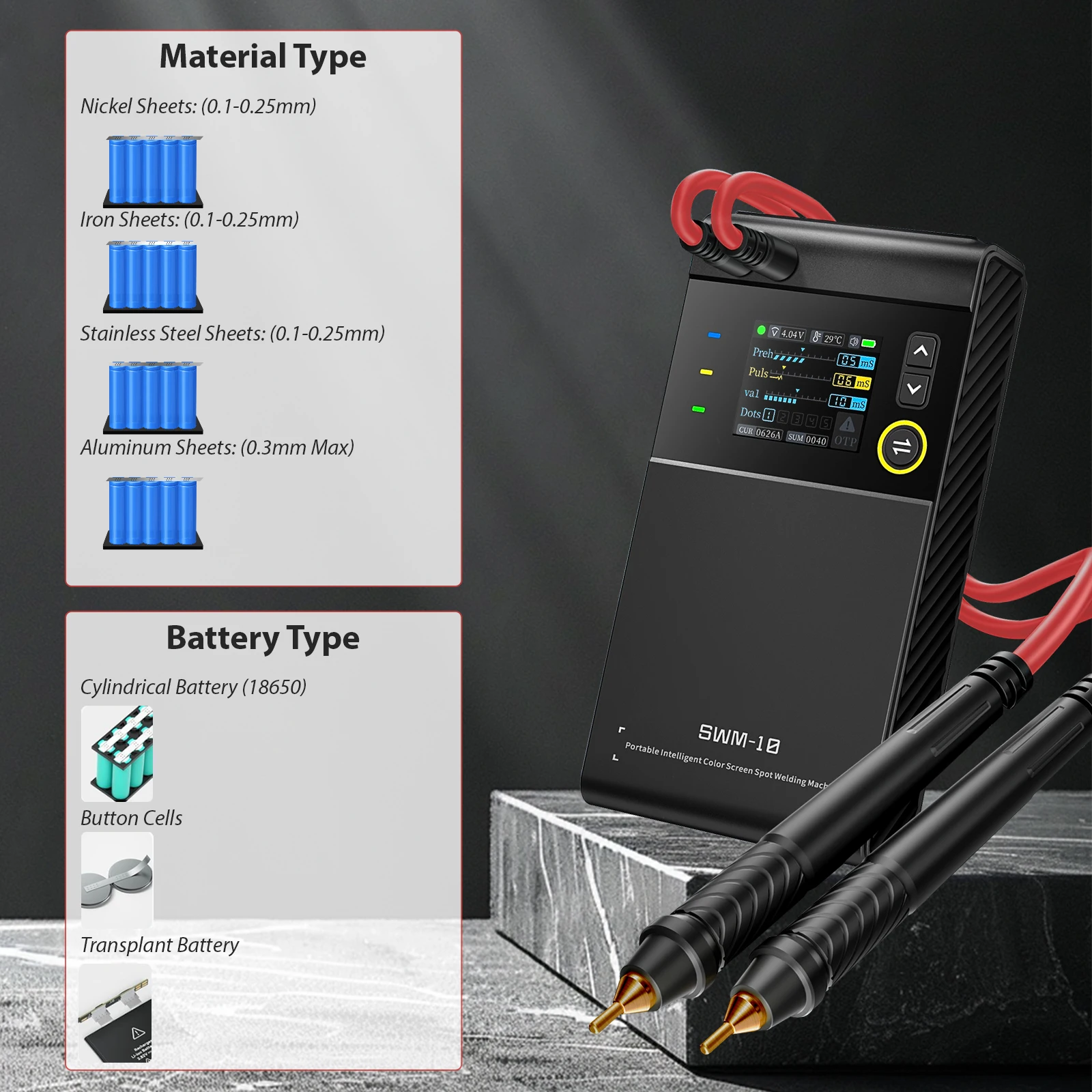 FNIRSI SWM-10 портативный аккумулятор для точечной сварки DIY мини-сварочный аппарат 18650 аккумуляторный сварочный инструмент 5000 мАч сварный 0,25 мм