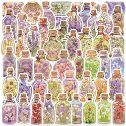 10/30/50PCS Kawaii Flower Bottle PVC Sticky Sticker Aesthetic Stationery DIY Decoration Scrapbooking School Supplies
