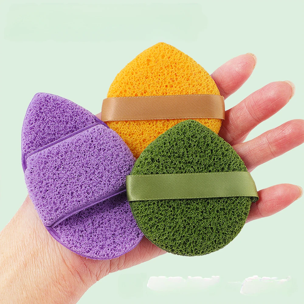 3-piece facial cleansing and exfoliating sponge set, wet and dry, with storage box