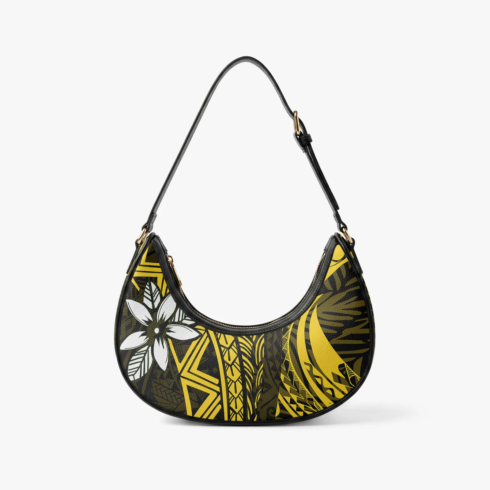 Polynesian Hibiscus Flower Design Retro Pattern Print Elegant Refined Women'S Bag High-Quality Custom Underarm Bag Pattern - view 4