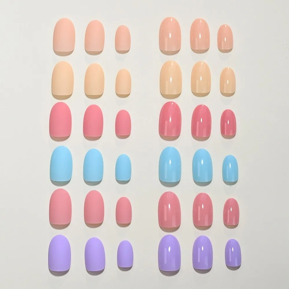 

288 шт. Новые однотонные накладные ногти с матовым покрытием, средней длины, в форме миндаля, с глянцевым финишем, для ежедневного использования