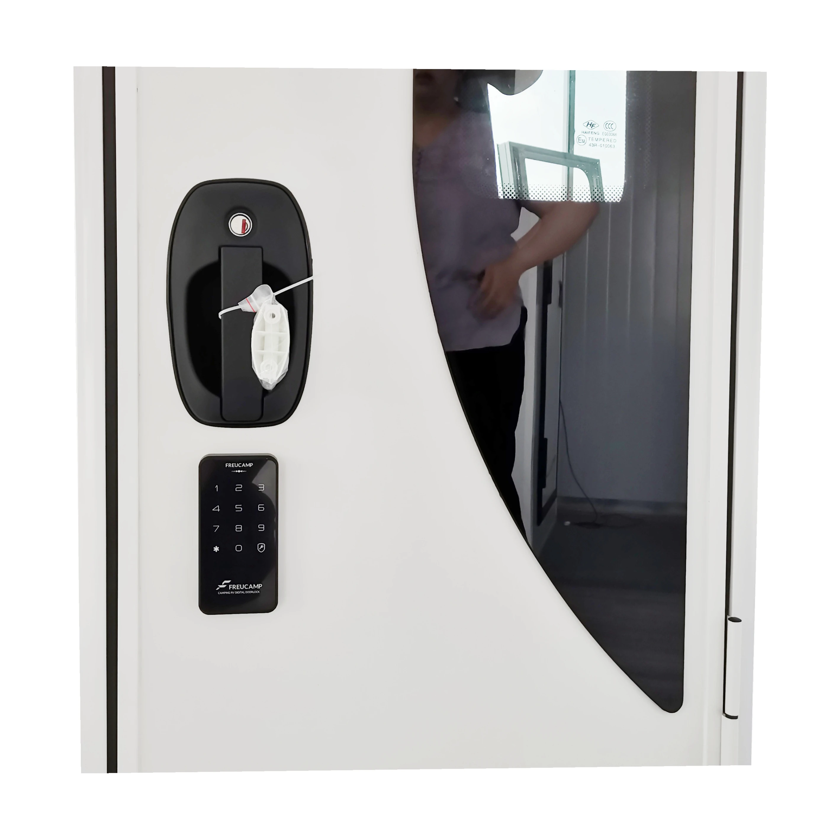 2025 Aluminum Alloy Frame Double-point Lock Rv Motorhome Caravan Trailer Door With FLY Screen Door & Password Control
