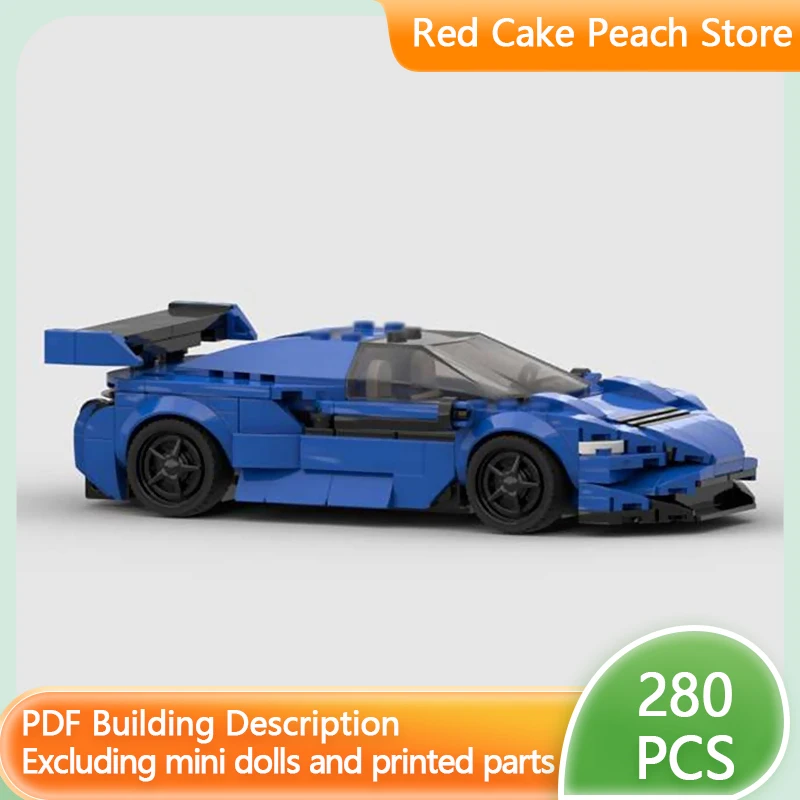 

Speed Racing Car Model MOC Building Bricks Blue Modified Sports Car Modular Technology Children Holiday Gifts Assemble Toys Suit