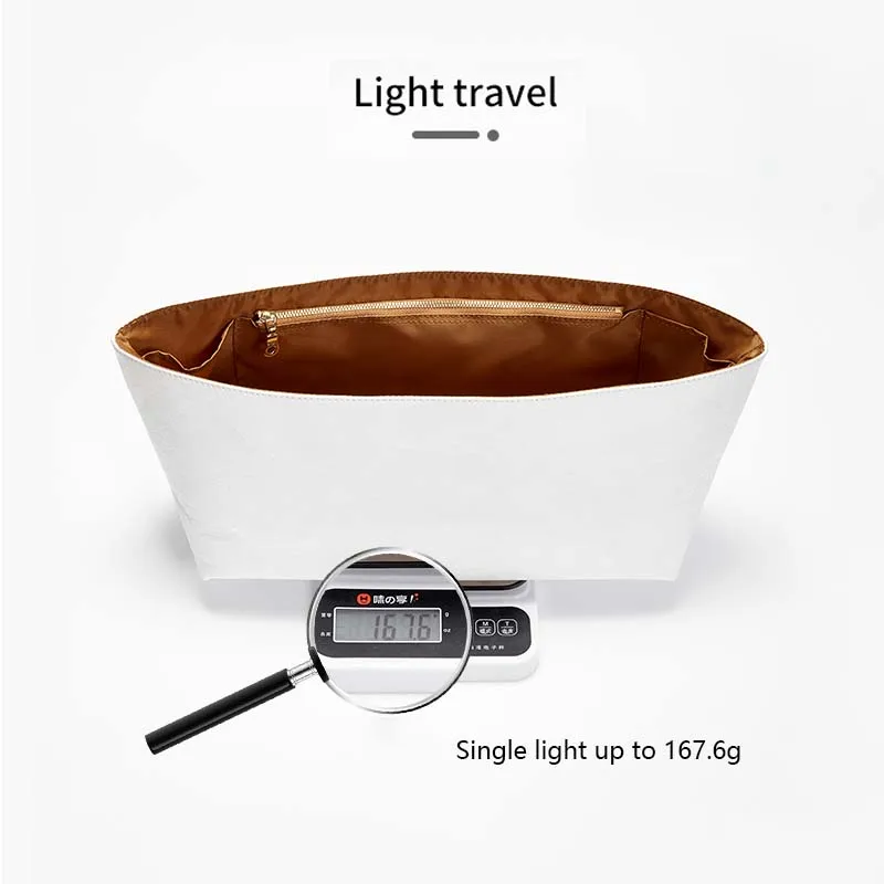 Bag organizer thin and light durable not soft collapse YKK metal zipper DuPont paper for Longchamp Hobo inner bag