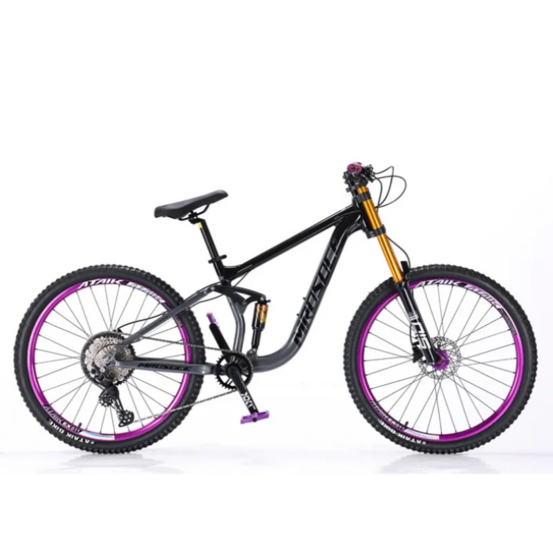 AliExpress NONE 26 27.5 Inch Soft Tail Mountain Bike 11 Speed Double Damping Downhill DH Bicycle Aluminum  Alloy MTB for Adults Hydraulic Brake