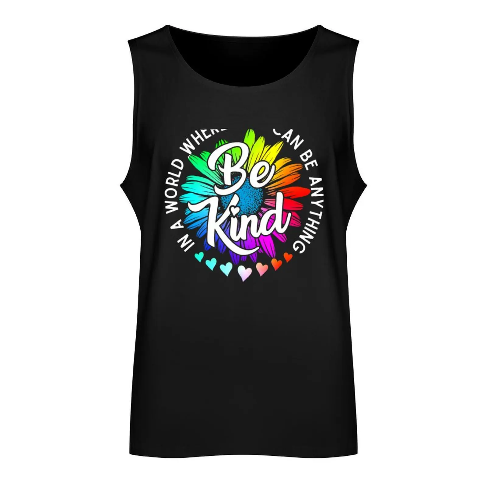 Choose Kindness In a world where you can be anything be kind cute daisy flower rainbow petals Tank Top