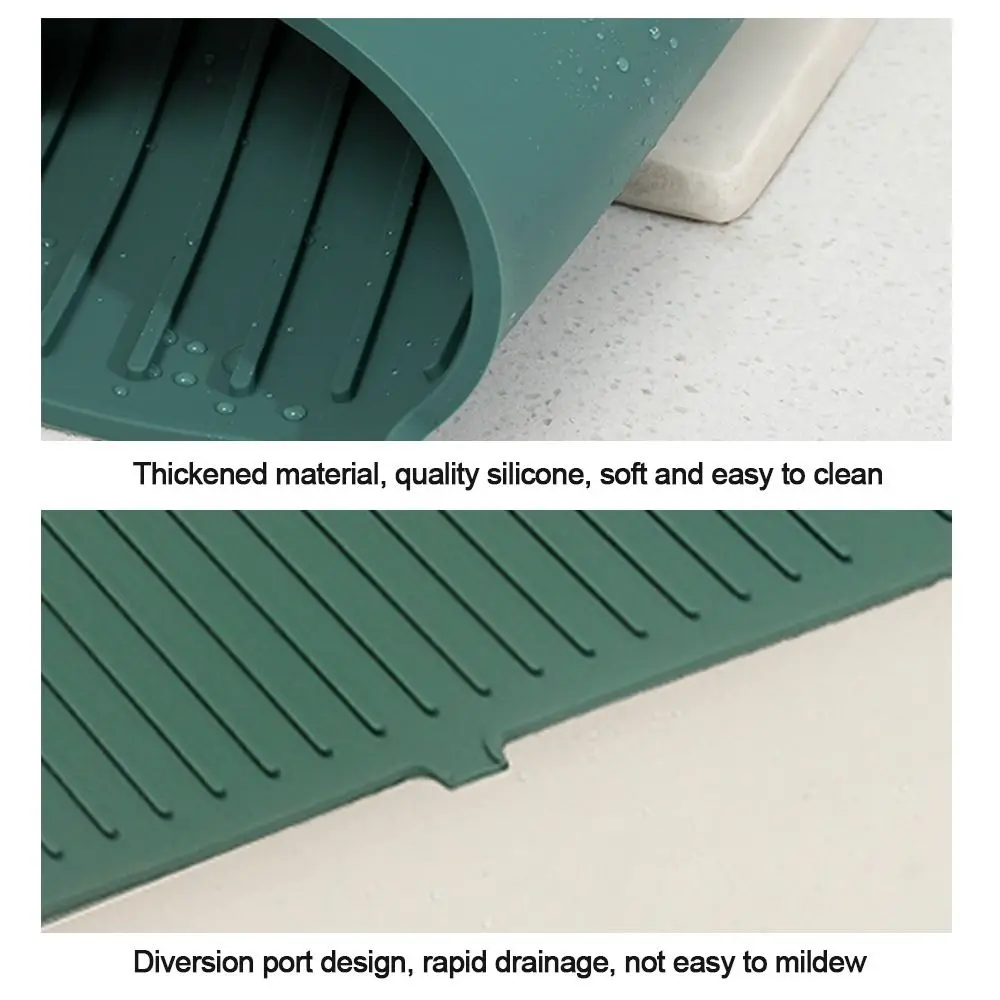 

Durable Bathroom Water Catcher Countertop Protector Sink Splash Guard Draining Pad Faucet Mat