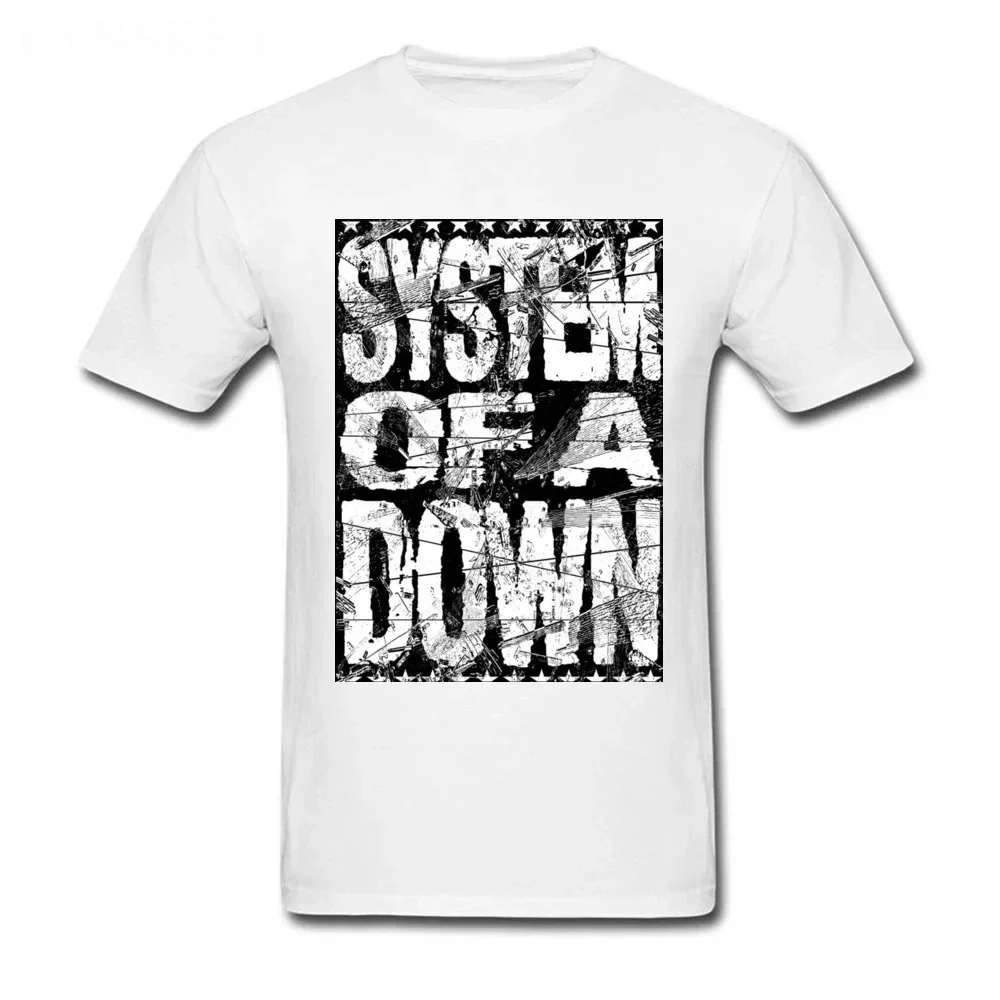 2024 SYSTEM OF A DOWN Men T Shirt Letter Print Vintage Punk Short Sleeve T-shirts Black White Customized Top Tees