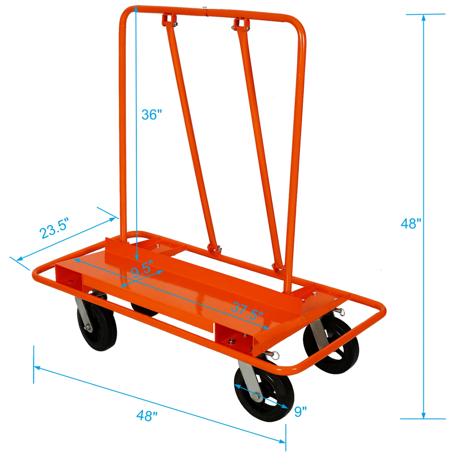 Heavy Duty Drywall Sheet Cart & Panel Dolly - 2400lbs Load Capacity & 8