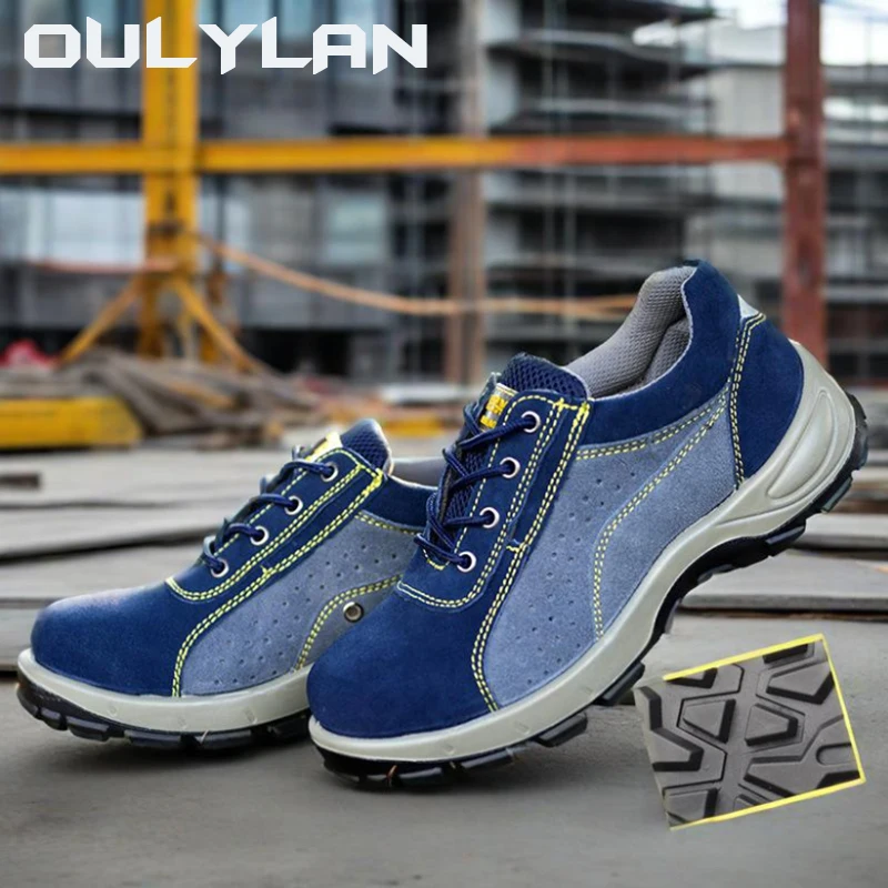 

Oulylan New Work Safety Footwear Steel Toe Shoes Anti-Smash Anti-Puncture Breathable Lightweight Durable Anti-Slip Labor Footwe