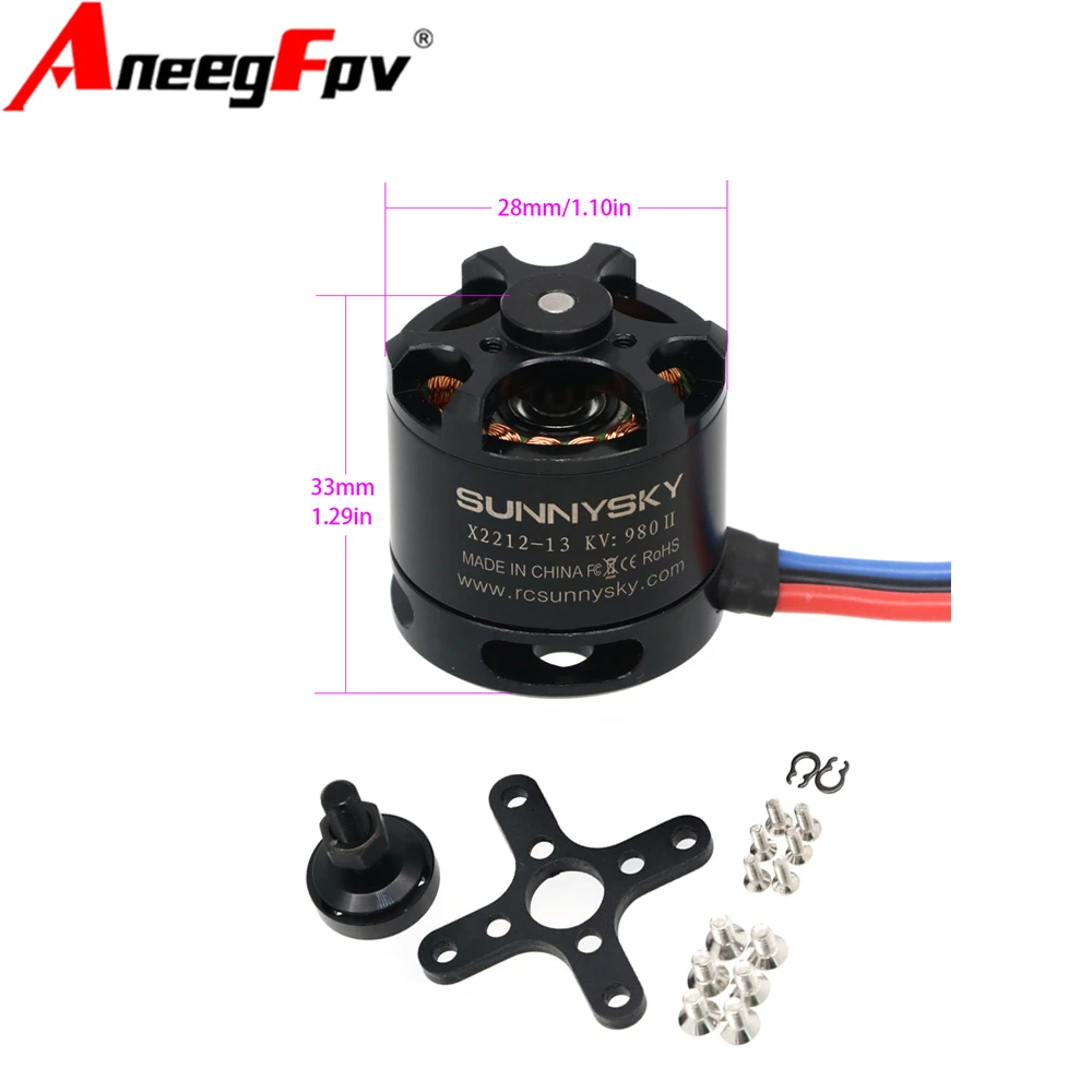 

SUNNYSKY Brushless Motor X2212 980KV KV1400/1250/2450 (Short shaft ) for Rc FPV Drone Quad-Hexa copter