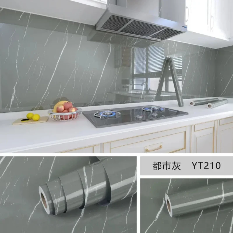 X 0CM Marble Self Adhive Wallpaper Waterproof Oil Proof Kitchen Stickers Decorative Film Home Decor