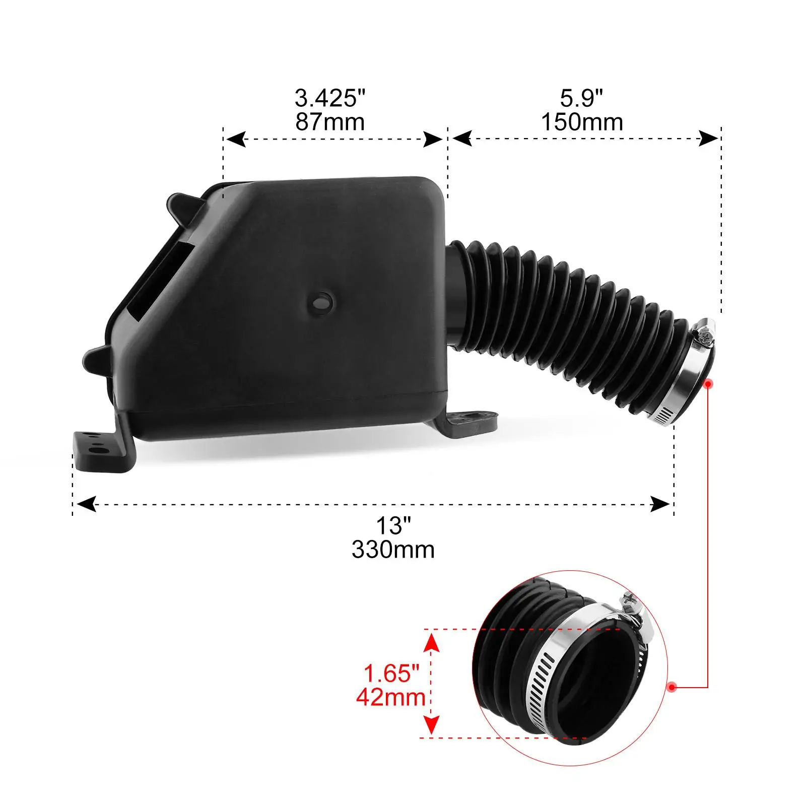 Air Filter Box Black Plastic Cleaner Assembly for GY6 150 157QMJ Engine ATV Moped Go Kart