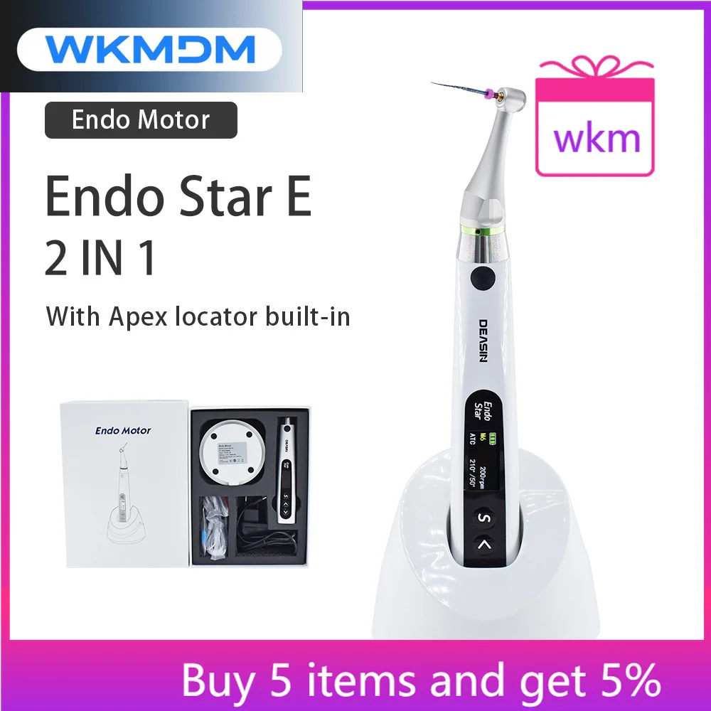 

High Accuracy 2 in 1 den tal Wireless Endo Motor Built in Apex Locator for Endodontic Treatment den tal Instrument Reciprocating