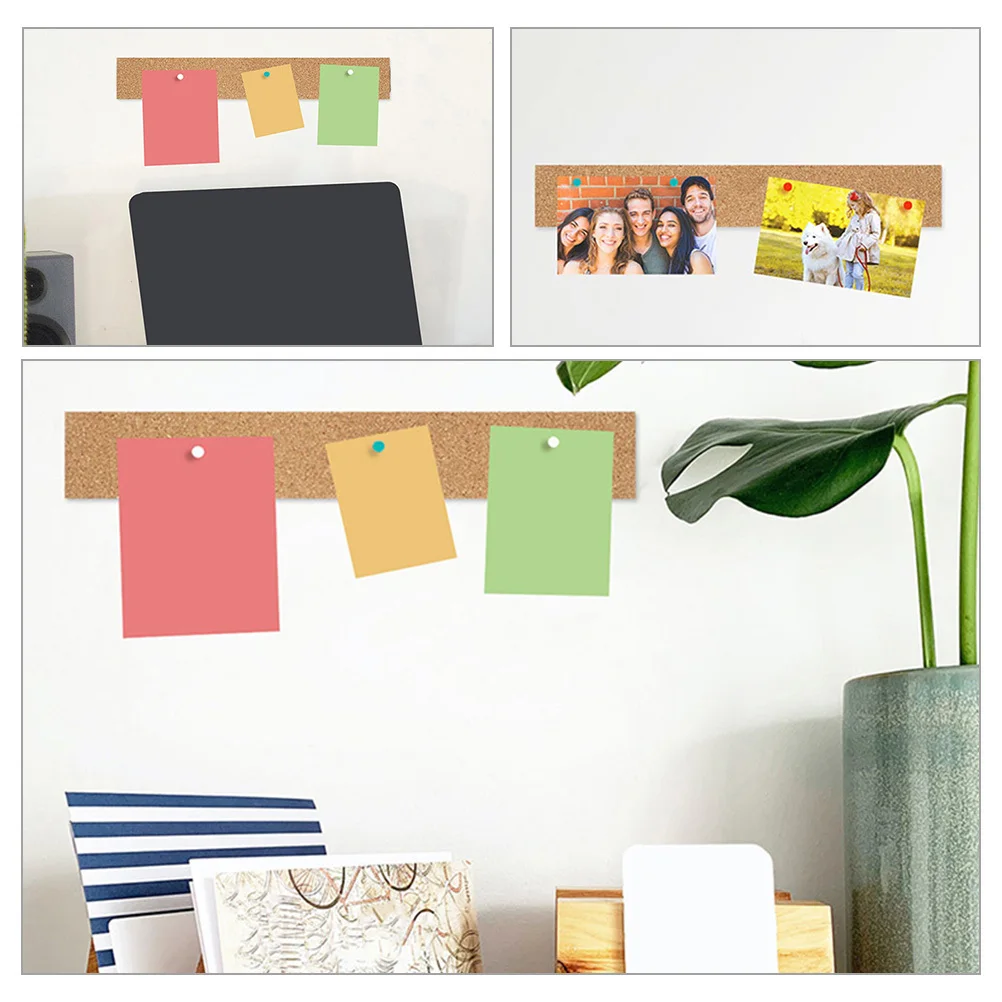 6 قطعة شريط الفلين بدون إطار مذكرة مجلس شرائط ذاتية اللصق الفلين شرائط الحائط لمكتب المنزل صور رسالة لوحة الإعلانات