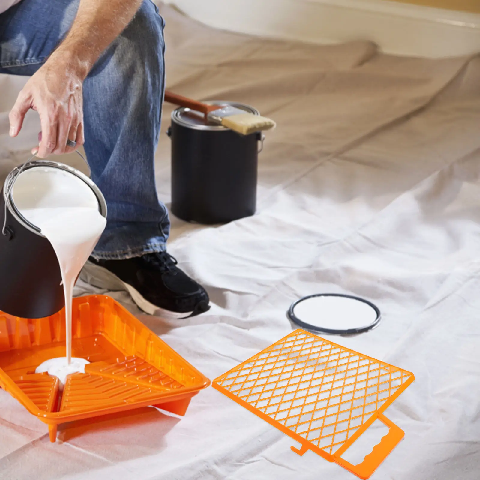 Plastic Paint Roller Grid Heavy Duty Bucket Grid for DIY Painting Projects Home Renovations and Professional Amateur Use Oil