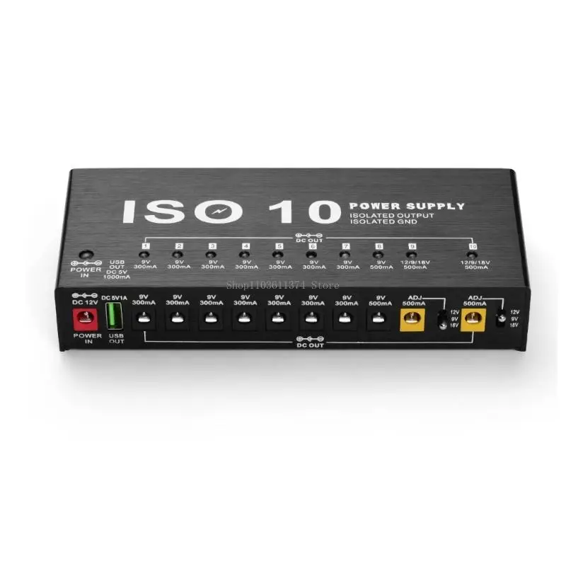 alimentation-pour-pedale-guitare-panneau-pedale-d'effet-10-sorties-d-c-isolees