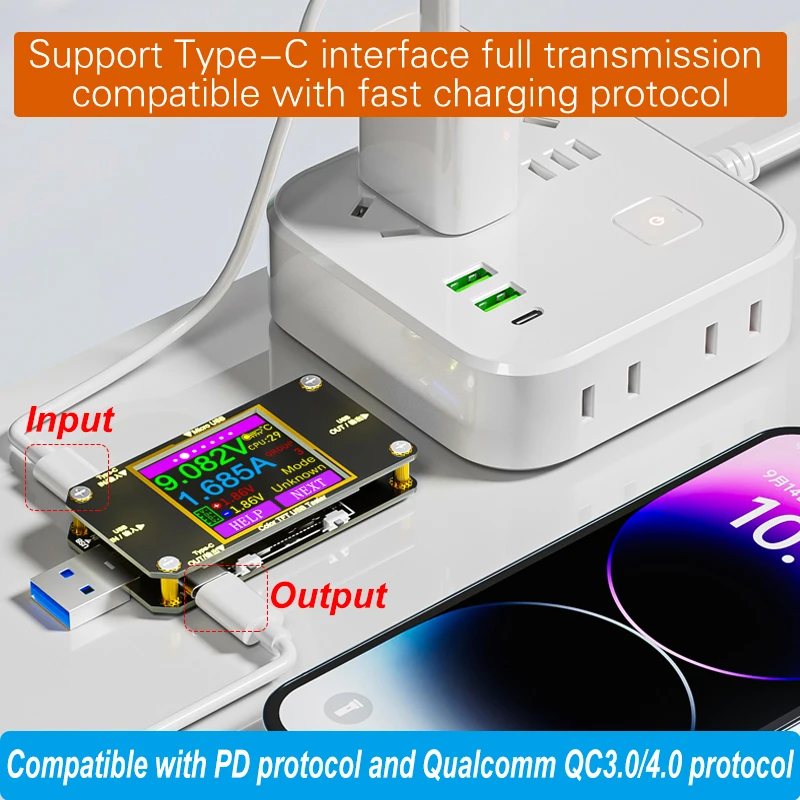 A3 8A USB Tester Type-C Current Voltage Monitor Fast Charging PD Battery Power Bank Capacity DC 32V Ampere Meter