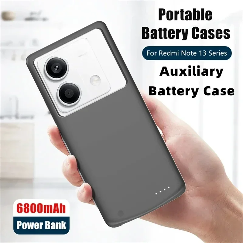 Auxiliary Battery Charger Case for Xiaomi Redmi Note 13 Pro Note 13 Pro Plus Portable Power Bank Cover Redmi Note 13 Power Cases