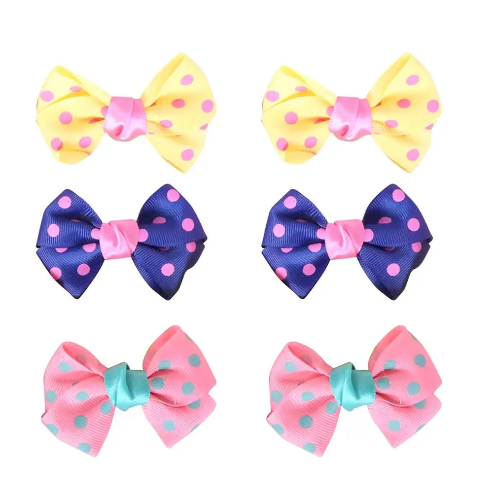 

6 Pcs Bow Hair Clips Bobby Pins Barrette Double Bobby Pins Layer Stylish Long Hair Puppies Daily Accessories