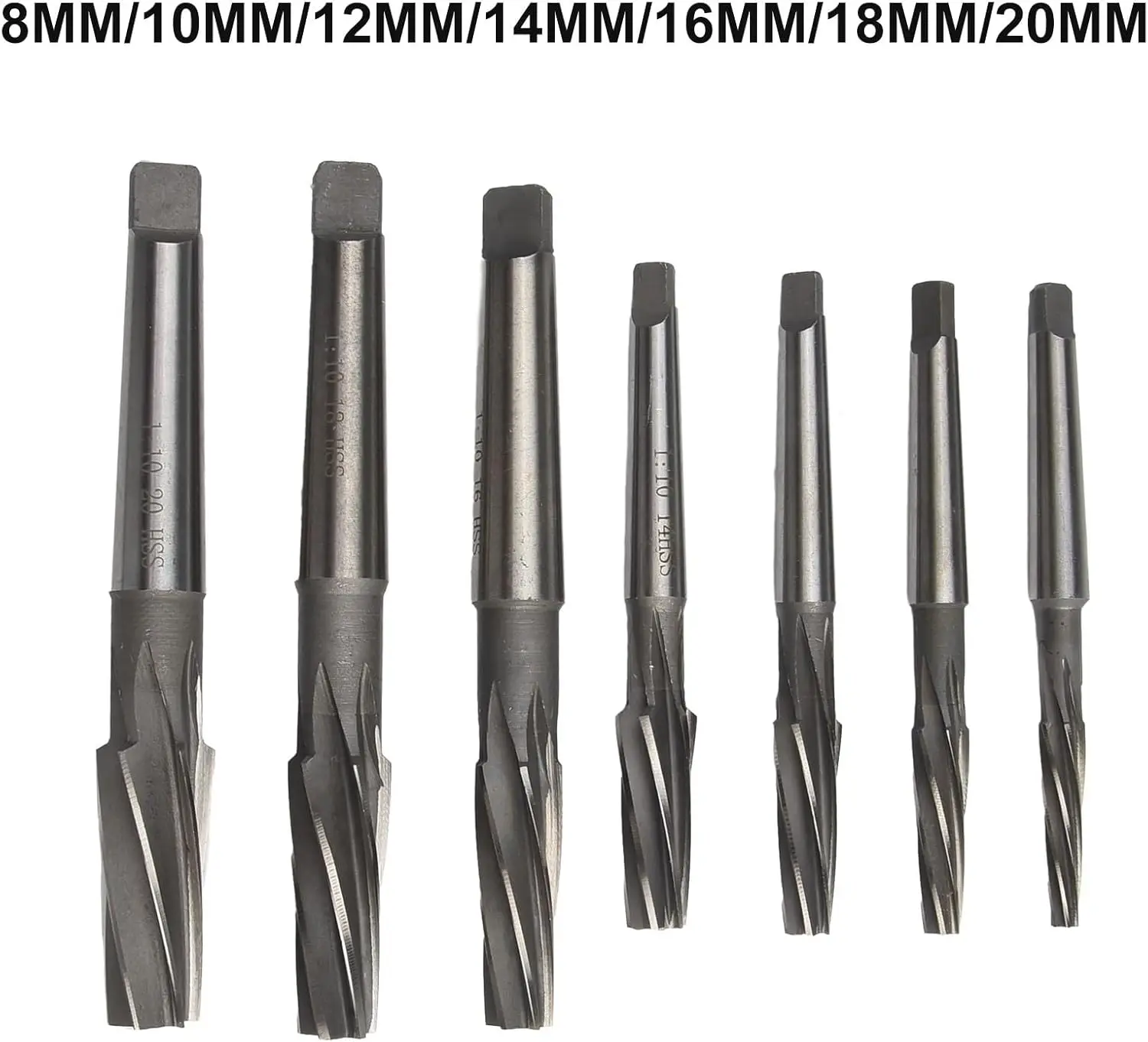 Professional Service  Taper Spiral Reamer Taper Handle Reamer HSS High Precision Diameter 8~46 Taper Reamer