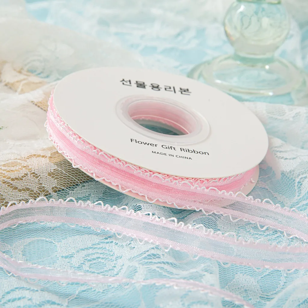 Frilled Trim Ribbon Translucent Sewing Trim Ribbon Lace Edge Ribbon Classic For Gift Wrapping Garment Embellishment Handcraft